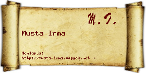 Musta Irma névjegykártya